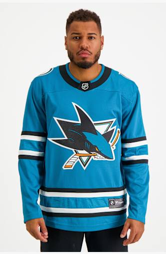 Fanatics San Jose Sharks Home Breakaway Herren Eishockeytrikot Hellblau