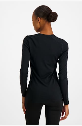 icebreaker Merino 200 Oasis Scoop manche longue thermique femmes Noir