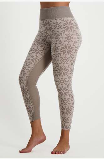 Kari Traa Edith Merino leggings termici donna Beige