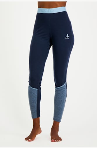 Odlo Revelstoke Performance Wool 150 Warm leggings termici donna Blu