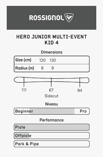 Rossignol Hero Multi-Event 120-130 ski set enfants 24/25 Noir