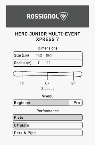 Rossignol Hero Multi-Event 140-150 set sci bambini 24/25 Rosso