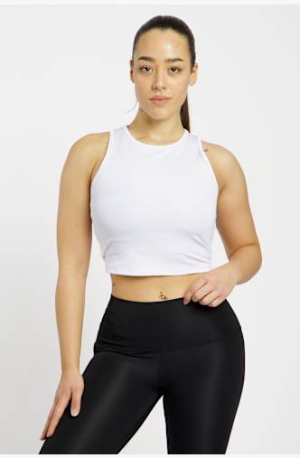 POWERZONE Cropped Damen Top Weiss