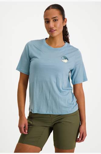 Ortovox 140 Cool Round Landscape Damen T-Shirt Blau