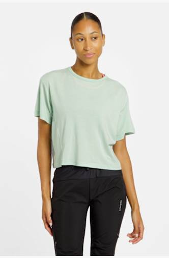 Kari Traa Mija Crop Damen T-Shirt Grün