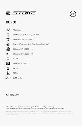 Stoke Ruvio 29 e-mountainbike Grigio