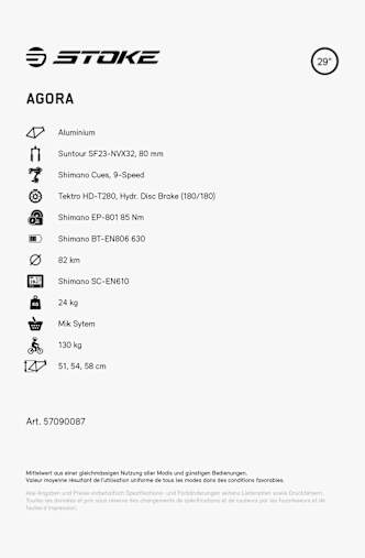 Stoke Agora 29 E-Bike Grau