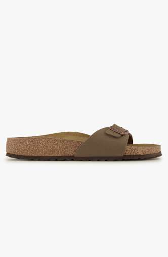 Birkenstock Madrid Birko-Flor® Nubuk Narrow Fit Damen Slipper Braun