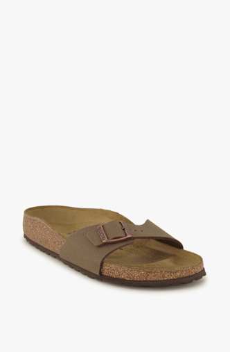 Birkenstock Madrid Birko-Flor® Nubuk Narrow Fit Damen Slipper Braun
