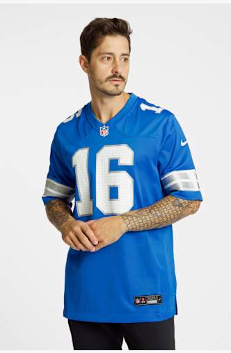 Nike Detroit Lions Jared Goff Home maillot de football américain hommes 24/25 Bleu
