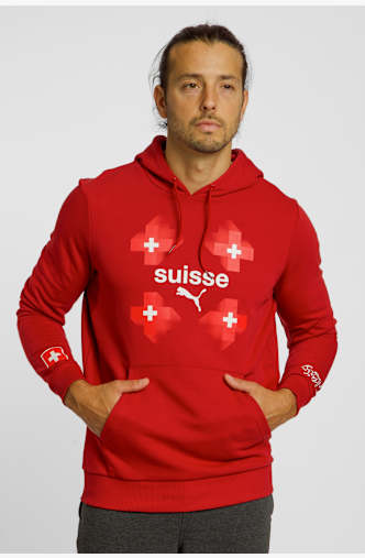 PUMA Svizzera hoodie uomo EURO femminile 2025 Rosso