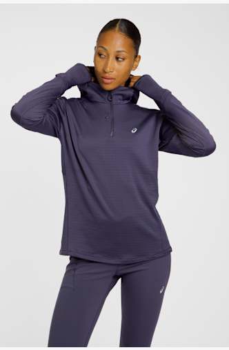 ASICS Road Winter Hoodie Damen Longsleeve Lila