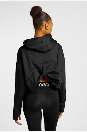 Nike Pro Therma-FIT Fleece Damen Hoodie Schwarz