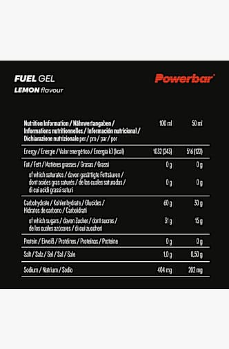 Powerbar Fuel Gel 30 Lemon 12 x 50 ml gel énergétique Noir