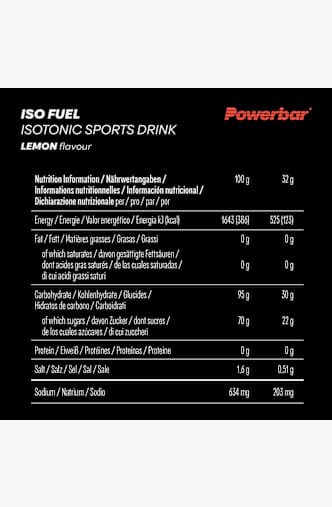 Powerbar Iso Fuel 30 Lemon 608 g Getränkepulver Schwarz