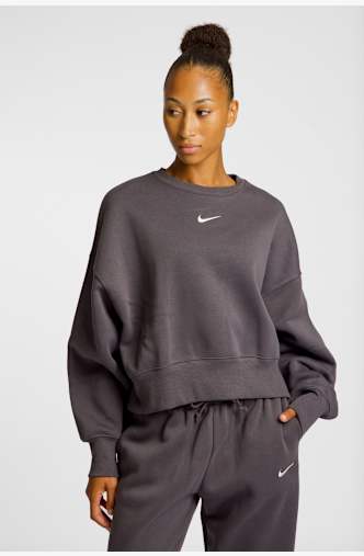 Nike Phoenix Fleece Oversize Damen Pullover Grau