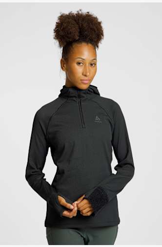 Odlo X-Alp Hooded longsleeve donna Nero