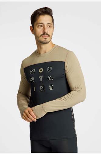 BEACH MOUNTAIN Herren Thermo Longsleeve Beige