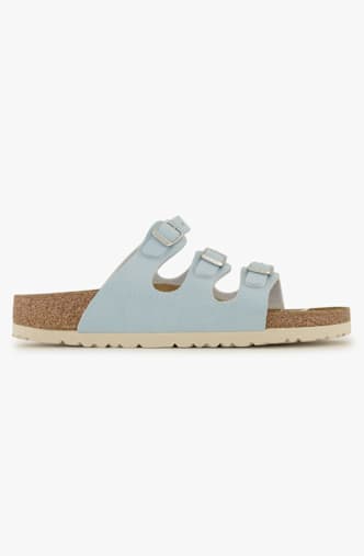 Birkenstock Florida Birko-Flor Nubuck Narrow Fit Damen Slipper Blau