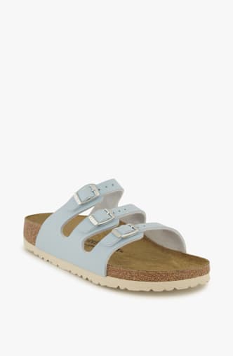 Birkenstock Florida Birko-Flor Nubuck Narrow Fit Damen Slipper Blau