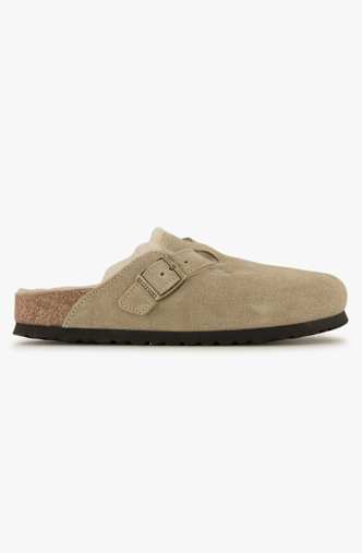 Birkenstock Boston Lammfell Damen Slipper Braun