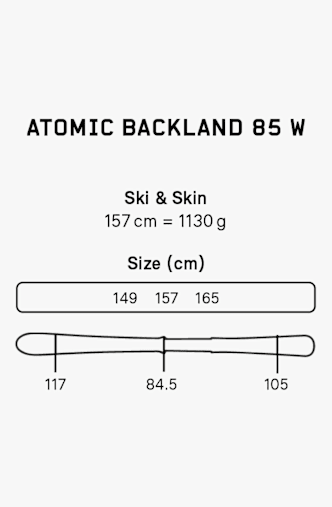 ATOMIC Backland 85 ski de randonnée + peaux de phoque femmes 26/27 Bleu