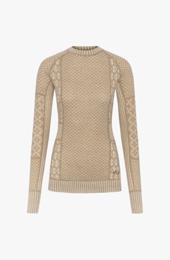 Kari Traa Smekker Merino manche longue thermique femmes Beige