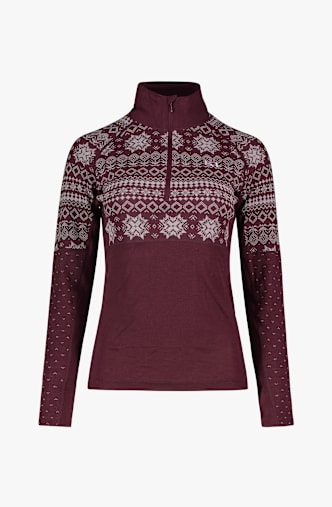 Kari Traa Vilma Merino Half-Zip maniche lunghe termica donna Bordeaux