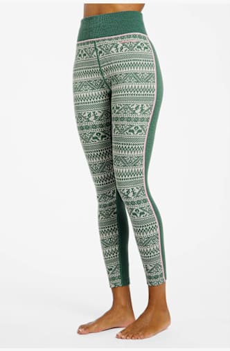 Kari Traa Tale Merino pantalon leggings termici donna Verde