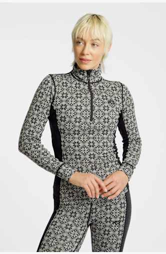 Kari Traa Rose Merino Half-Zip Damen Thermo Longsleeve Schwarz