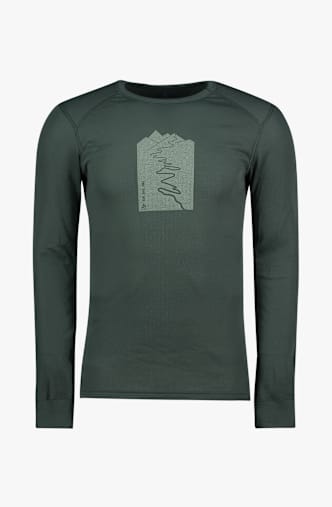 Odlo Active Warm Special Mountain Print manche longue thermique hommes Gris