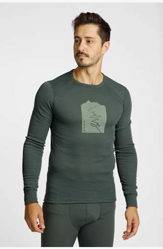 Odlo Active Warm Special Mountain Print manche longue thermique hommes Gris