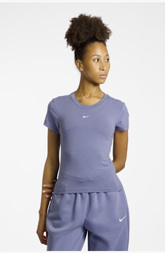 Nike Chill Knit Mod-Crop t-shirt donna Blu