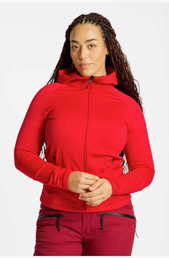 PEAK PERFORMANCE Rider Essentials Zip Hood midlayer femmes Rouge