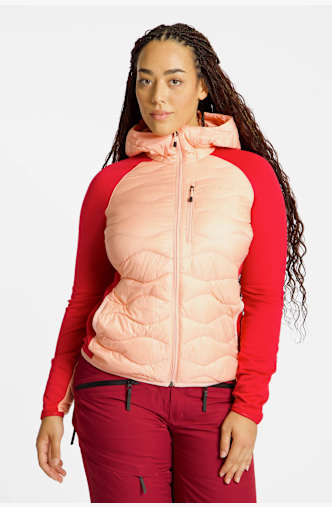 PEAK PERFORMANCE Helium Hybrid Down Hood midlayer donna Rosso