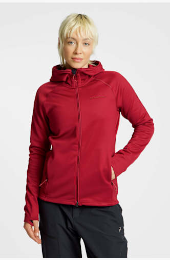 PEAK PERFORMANCE Zip Hood Damen Midlayer Rot