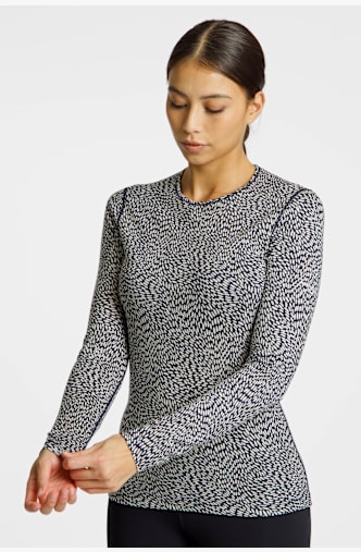 icebreaker Merino 200 Oasis Flock Forms manche longue thermique femmes Blanc