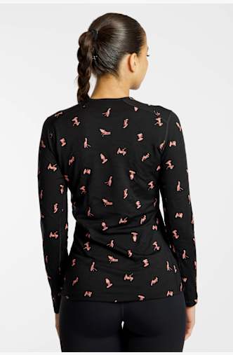 icebreaker Merino 200 Oasis Snow Day Damen Thermo Longsleeve Schwarz