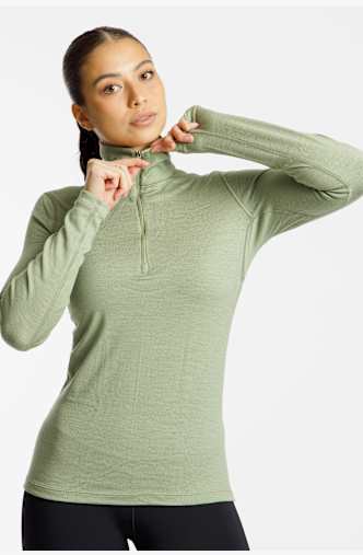 icebreaker Merino 260 Tech Half-Zip maniche lunghe termica donna Verde