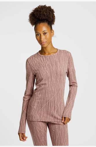 icebreaker Merino 260 Vertex Delta Lines maniche lunghe termica donna Pink
