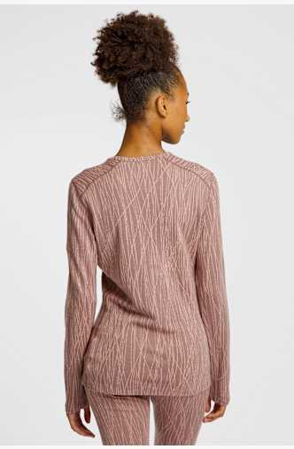 icebreaker Merino 260 Vertex Delta Lines Damen Thermo Longsleeve Pink