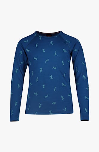 icebreaker Merino 200 Oasis Snow Day maniche lunghe termica bambini Blu