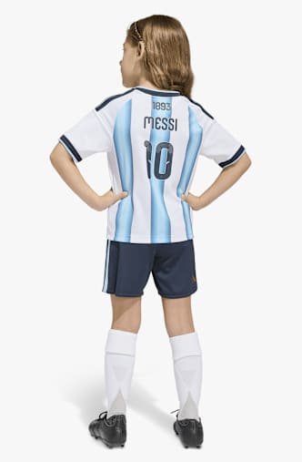 adidas Argentina Home Replica Messi Mini set calcio bambini mondiale 2026 Bianco