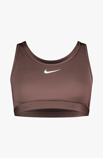 Nike Swoosh Padded Medium Damen Sport-BH Braun