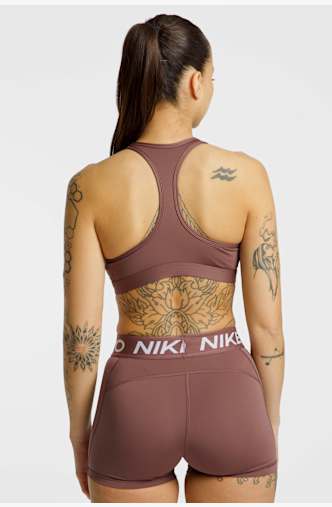 Nike Swoosh Padded Medium reggiseno sportivo donna Marrone