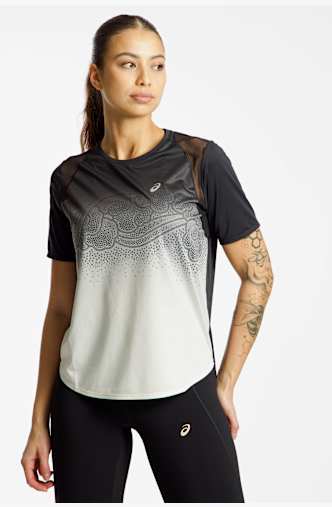 ASICS Road Fade Damen T-Shirt Schwarz