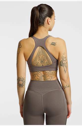 adidas Optime Workout Medium Damen Sport-BH Braun