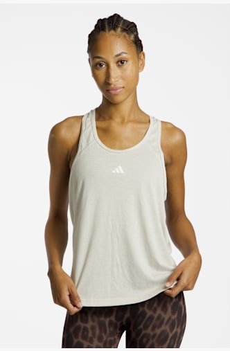 adidas Train Essentials Minimal Branding Racerback top femmes Blanc