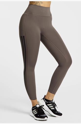 adidas Optime Workout 3S Damen 7/8 Tight Braun