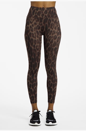adidas Optime Power Leopard 7/8 Damen Tight Braun